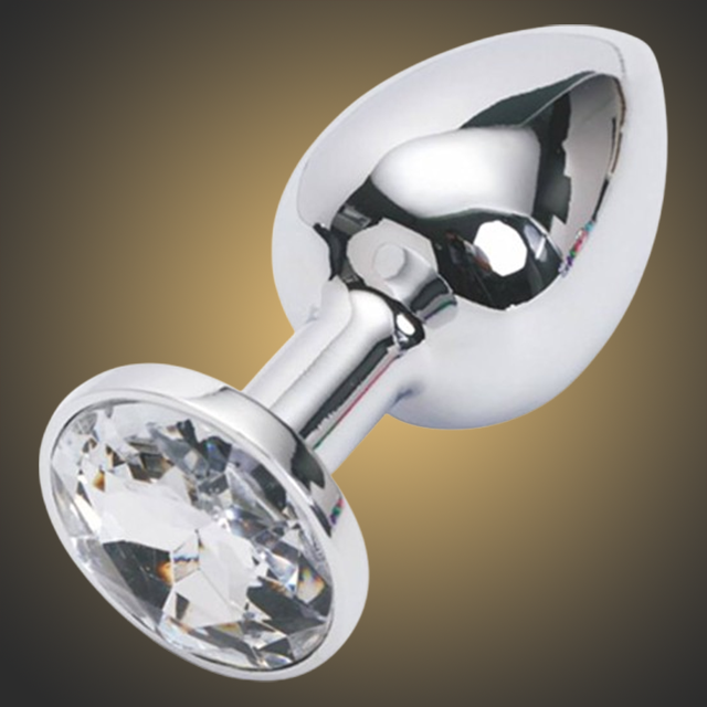 Butt Plug, Stimulare Anală, Metalic, Waterproof, Mărime Medie, Alb