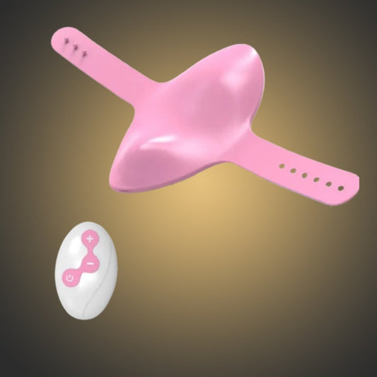 Vibrator Fluture Wireless, Design Subtil, Pozitionare pe Chilot, cu Telecomandă, Waterproof, Roz