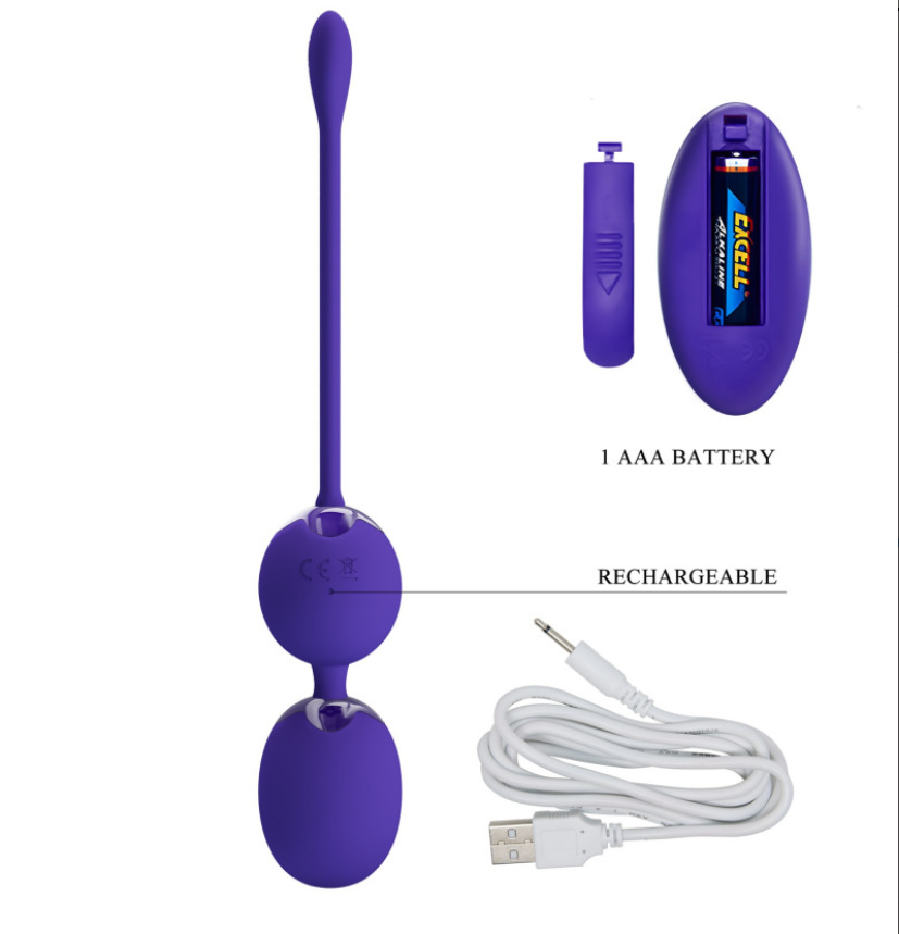 Ou Vibrator Wireless Pretty Love, Control din Telecomanda 12 Frecvențe, Vibrație Puternică, Dublă Bilă din Silicon, Încărcare USB + Gel Lubrifiant 25ml, Waterproof