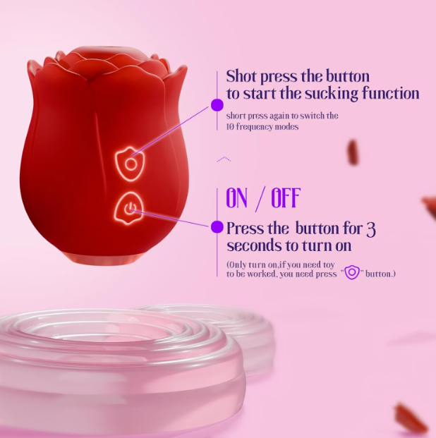 Stimulator cu 12 Frecvențe de Sucțiune, Roșu, Waterproof